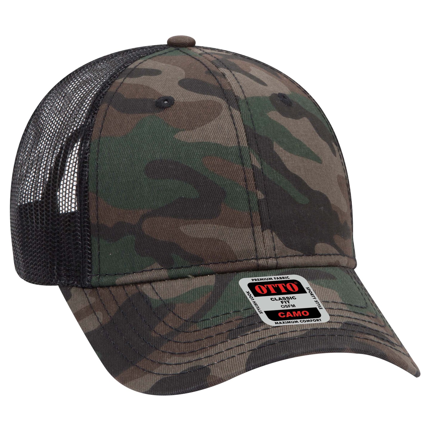 OTTO CAP® Camouflage 6 Panel Low Profile Mesh Back Trucker Hat